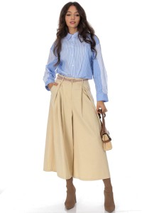 Coullottes with embroidery and pockets in Cream Aimelia TR561