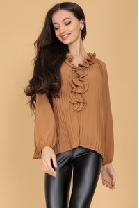Elegant top BR2567 in Beige with a frill detail