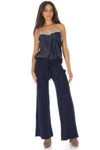 Casual knitted trousers with pockets Navy TR558