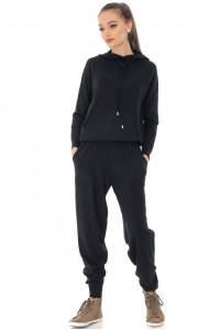 Casual lounge suit Aimelia TR466 Black in a soft knit