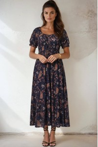 Women’s Multicolour Maxi Dress with Two Pockets Women’s Multicolour Maxi Dress with Two Pockets