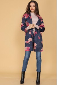 Chic jacket JR608 Navy/Pink with pockets