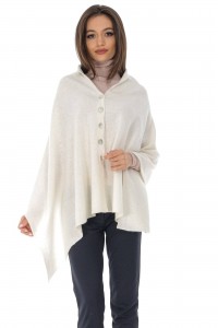 Multi functional shawl Aimelia BR2518 Cream  in a wool blend
