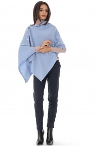 Multi functional shawl Aimelia BR2519 Light Blue in a wool blend