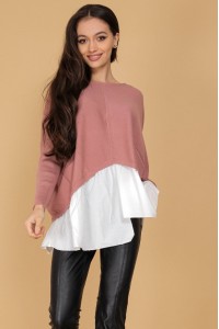 Oversized jumper Aimelia BR2541 Dusty Pink in a cashmere blend