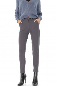 Classic trousers Aimelia TR464 in Grey with a matching belt