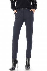 Classic trousers Aimelia TR465 in Blue with a matching belt