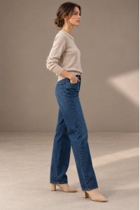 Camel Pearl Detail Round Neck Jumper - AIMELIA BR3041