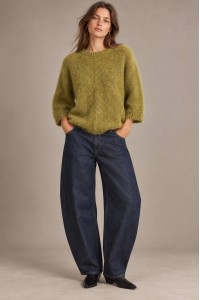 Lime Oversized Kid Mohair Jumper - AIMELIA BR3013