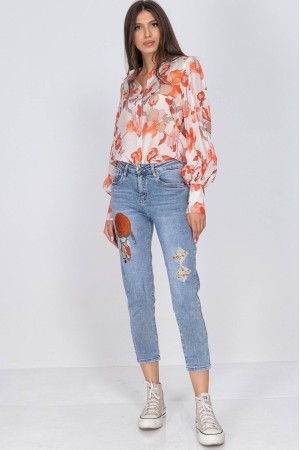 Relaxed fit jeans in Denim with embroidery Aimelia Tr514