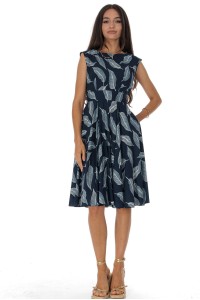Rochie clos cu buzunare si imprimeu cu frunze Blumarin Roh DR4808