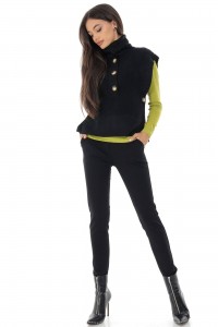 Thick sleeveless jumper Aimelia Br2495 with contrasting buttons