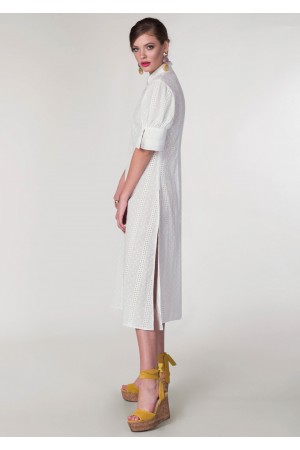 White embroidered dress Aimelia - DR3417
