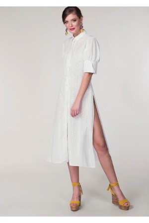 White embroidered dress Aimelia - DR3417