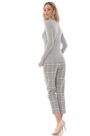 A fine grey knit high neck wool blend jumper - Aimelia - BR2403