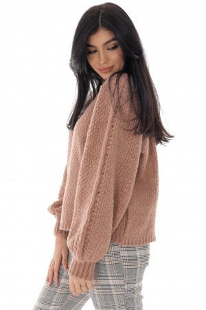 A chunky crop style jumper in powder pink - AIMELIA - BR2393