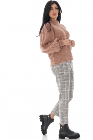 A chunky crop style jumper in powder pink - AIMELIA - BR2393