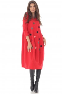  Oversized midi dress, red, Aimelia - DR4342