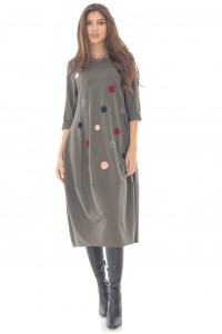  Oversized midi dress, khaki,  Aimelia - DR4343