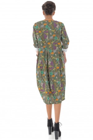 Colourful Oversized tunic,Aimelia Dr4321,in Green, with two side pockets.