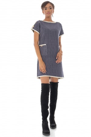 Shift Dress,Aimelia Dr4335, in Navy with two front pockets.