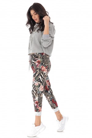  Casual fit printed joggers with 2 side pockets - AIMELIA - TR385