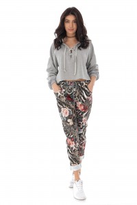  Casual fit printed joggers with 2 side pockets - AIMELIA - TR385
