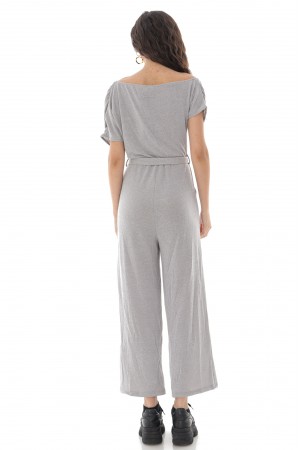 Silver Knitted Jumpsuit - AIMELIA - TR425