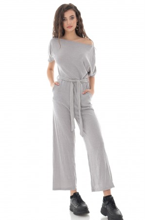 Silver Knitted Jumpsuit - AIMELIA - TR425