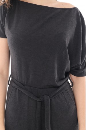  Soft Black Knitted Jumpsuit - AIMELIA - TR426
