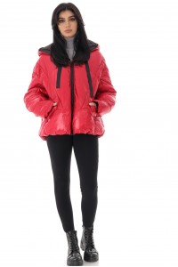 Short Red quilted puffer jacket, Aimelia - JR524