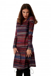 Dr3963 Multicoloured Striped Soft Touch Dress 