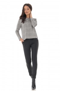 Long sleeved top, in checkers, Aimelia - BR2193   