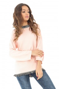 BR2084  Chic Peach Jumper trimmed at the neck and bottom - ROH 