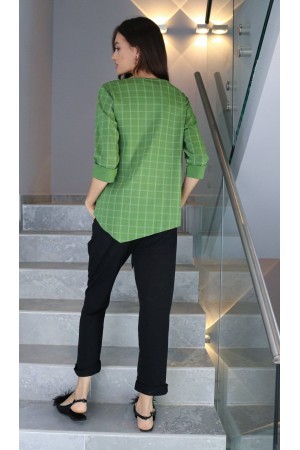 A casual top Aimelia Br2483 in Green with a chic tie detail.