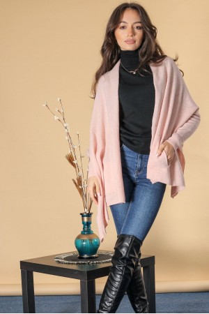 A chic wool blend cardigan, Powder Pink,Aimelia BR2712