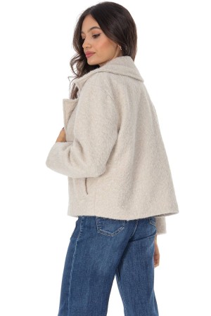 Short cropped style jacket with pockets  Cream Aimelia JR673