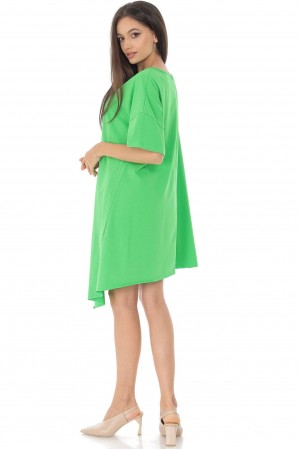 An oversized t-shirt, Aimelia Br2458, in Green, with a hi low hem.