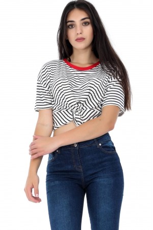 Striped crop t-shirt - BR1840 - Aimelia