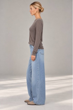 Taupe Modal and Cashmere Boat Neck Top - AIMELIA BR3010 Taupe Modal and Cashmere Boat Neck Top - AIMELIA BR3010