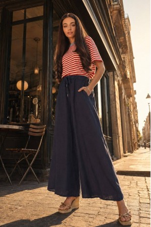  Red & White Stripe Casual Cotton Blend T-Shirt Roh BR2960