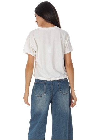  Casual T-Shirt with a diamond print in Cream Roh BR2963