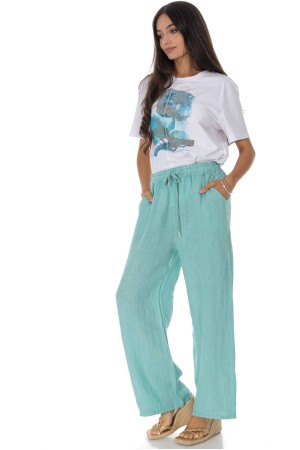 Cotton T-shirt with a motif in White BR2977