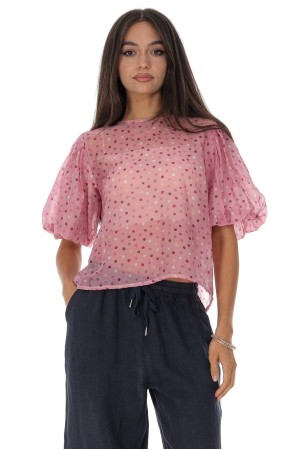 Delicate polka dot blouse in Pink Roh BR2980