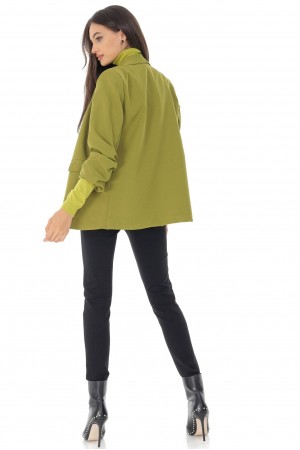 Casual blazer Aimelia JR583 in Lime with ruched sleeves
