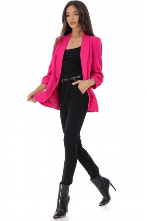 Casual blazer Aimelia JR584 in Hot Pink with ruched sleeves