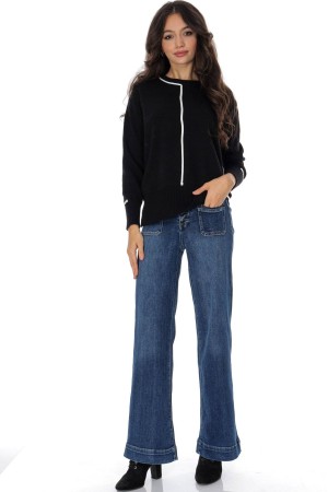  Casual jumper with a contrasting trim Black Aimelia BR2931