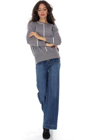  Casual jumper with a contrasting trim Grey Aimelia BR2933