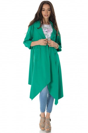 Chic asymmetrical coat in Green  Aimelia JR642