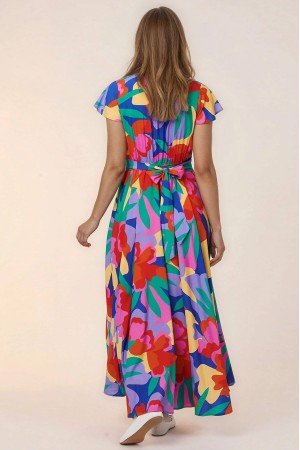 Rochie maxi inflorata Roh Dr4817 Multicolora din Viscoza cu buzunare Rochie maxi inflorata Roh Dr4817 Multicolora din Viscoza cu buzunare